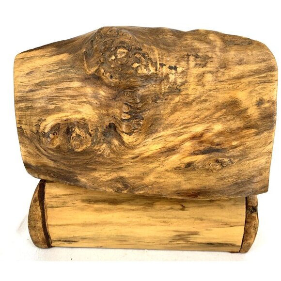 Burl Wood Jewelry Trinket Lined Hand Crafted 10 x 7 x 6" - Picture 4 of 7